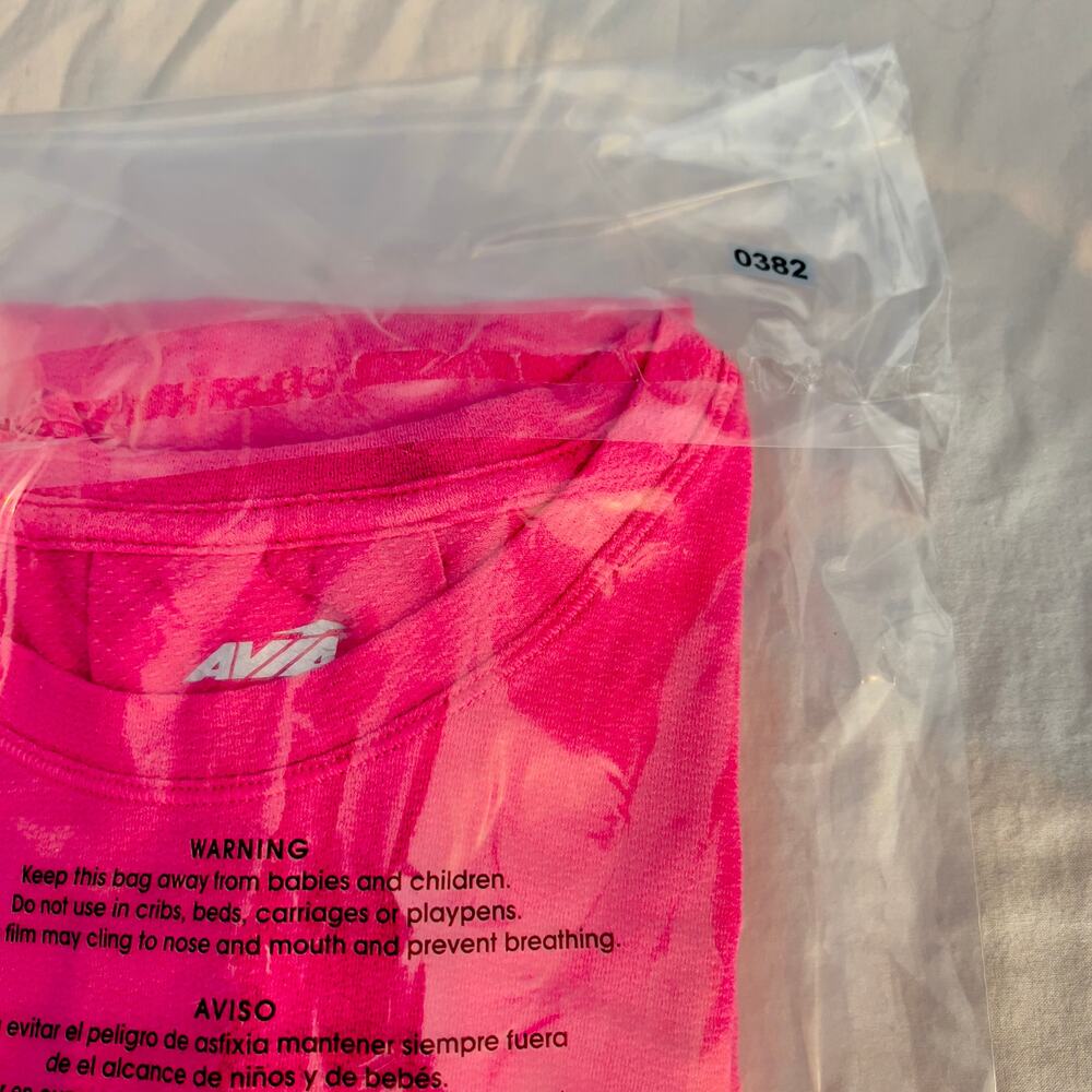 Avia Long Sleeve Shirt Woman's S / Ch 4-6 Running w/ Thumbholes HOT PINK - Picture 11 of 11